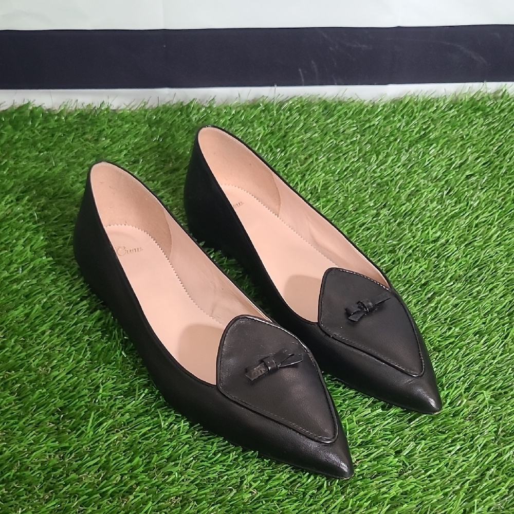 Black Leather Women's Flats